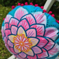 Preview: Rundes Kissen Mandala Blume klein 31cm